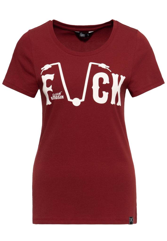 Queen Kerosin Print T-Shirt «Fuck Everyone» Räumungsverkauf