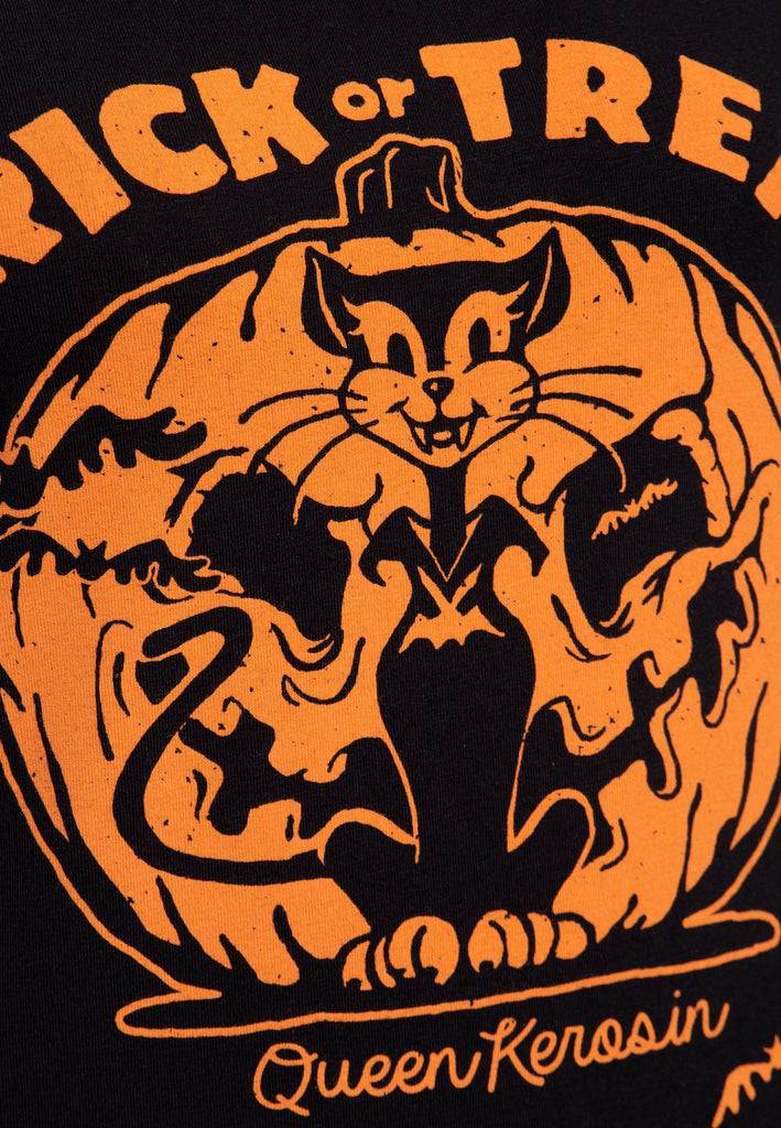 Queen Kerosin Print T-Shirt «Trick or Treat» Sonderangebote