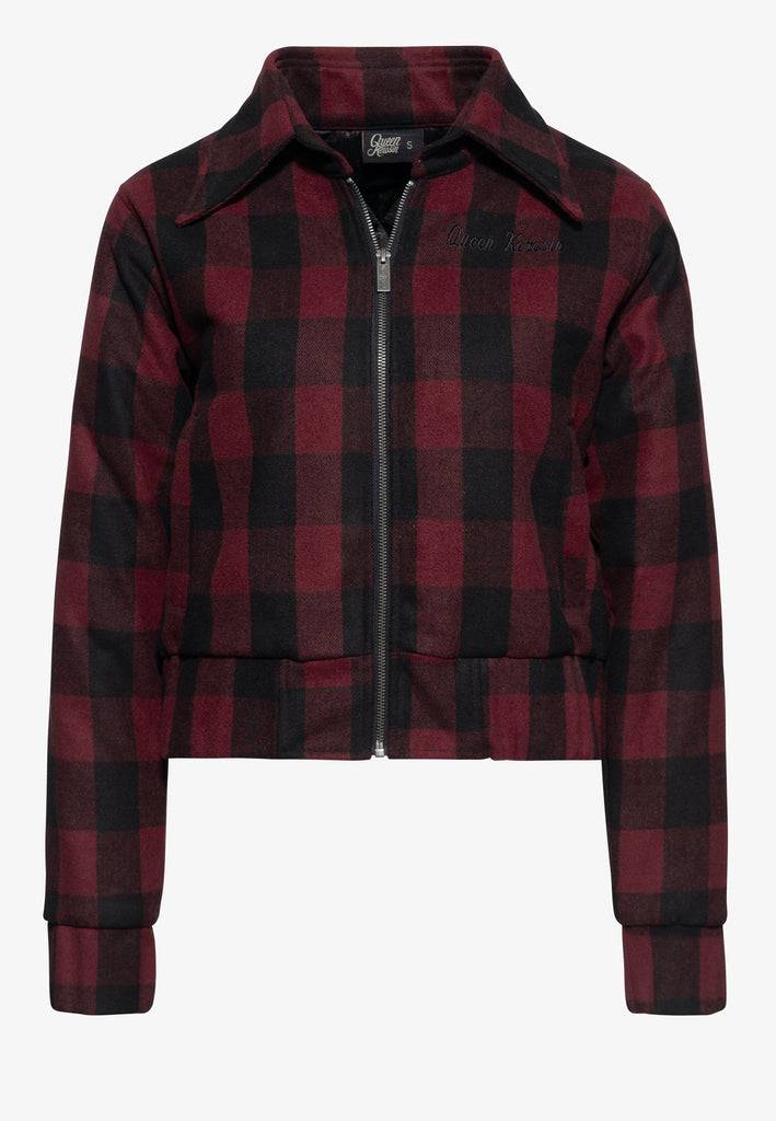 Queen Kerosin Wolljacke mit Karo-Muster Wochenangebot