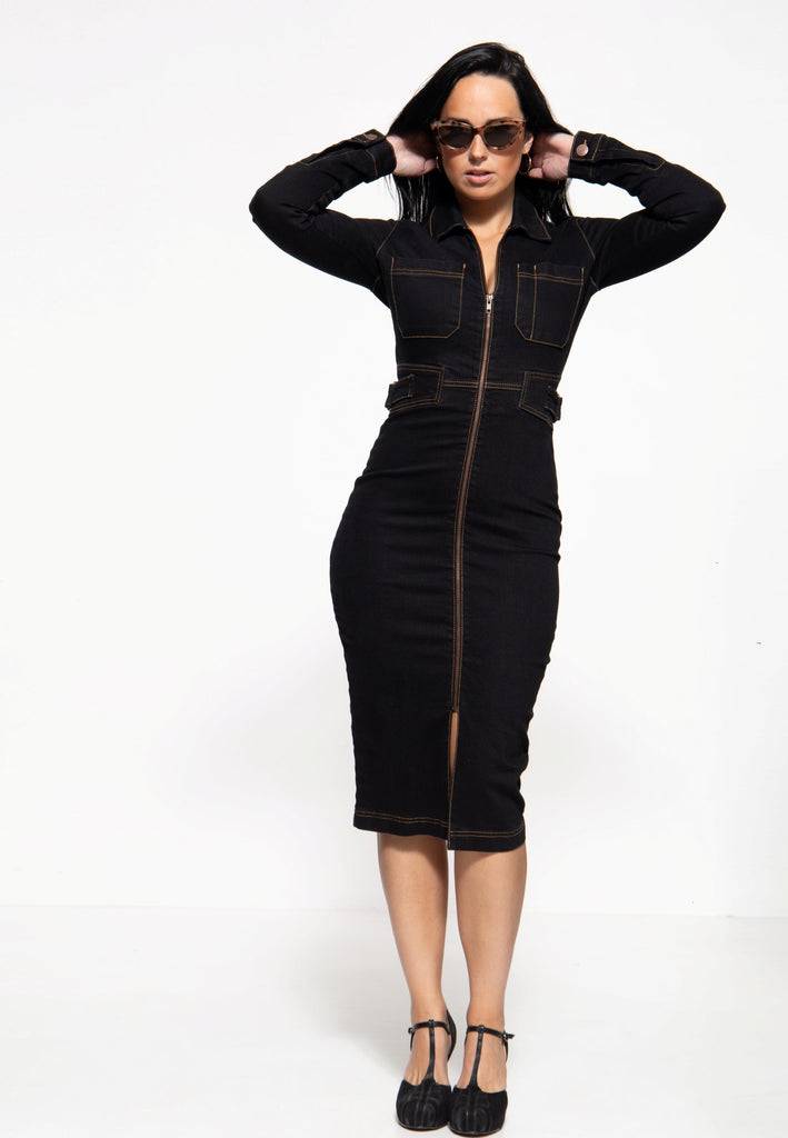 Queen Kerosin Workwear Pencil Dress Letzte 2 Tage