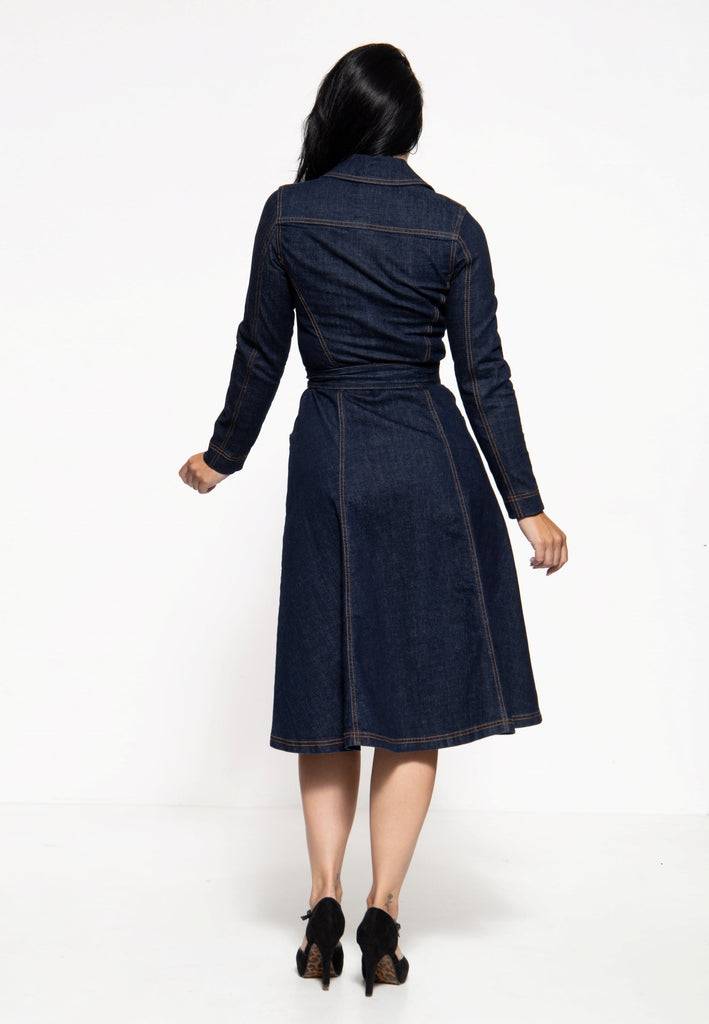 Queen Kerosin Denim Swing-Dress «Q Crown» Zeitbegrenzte Promotion