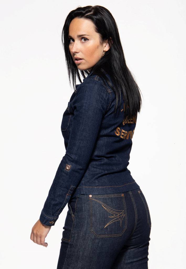 Queen Kerosin Denim Hemdbluse «Motor Queen Service» Nur für heute