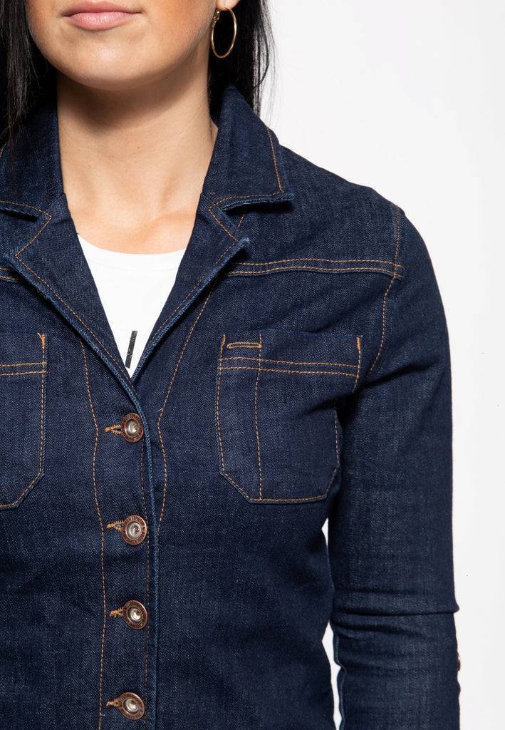 Queen Kerosin Denim Hemdbluse «Motor Queen Service» Nur für heute