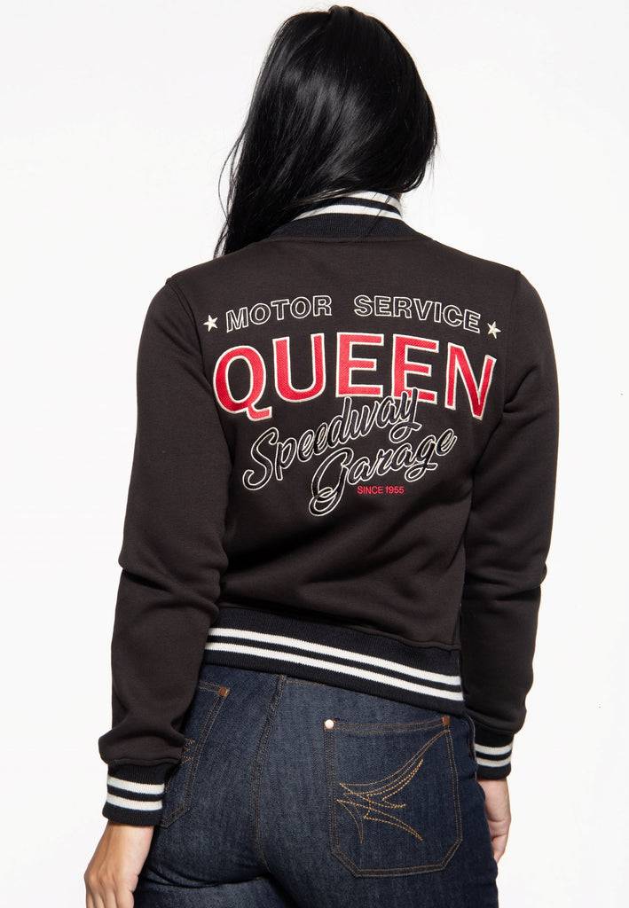 Queen Kerosin College Sweatjacke «Motor Service Queen» 50% Rabatt mit kostenlosem Versand