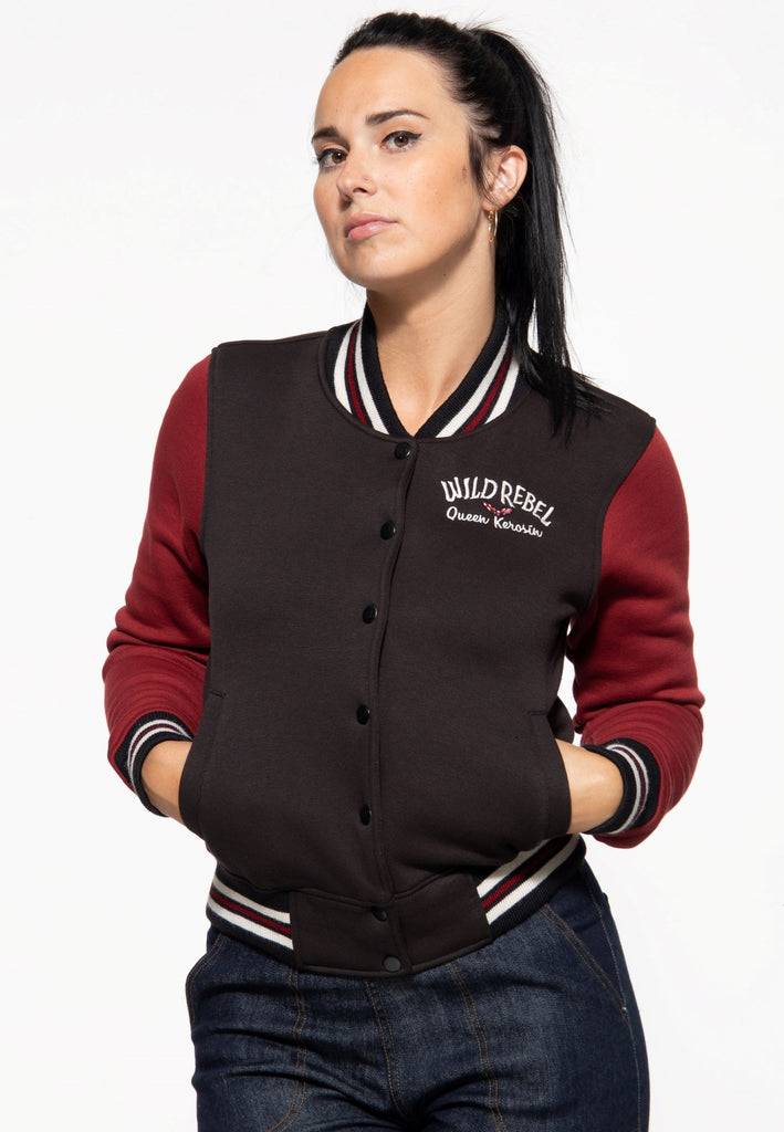 Queen Kerosin College Sweatjacke «Wild Rebel» Clearance-Verkauf