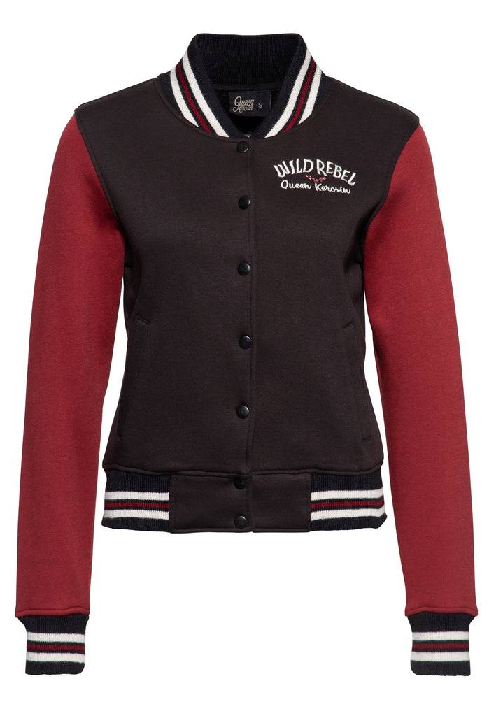 Queen Kerosin College Sweatjacke «Wild Rebel» Clearance-Verkauf