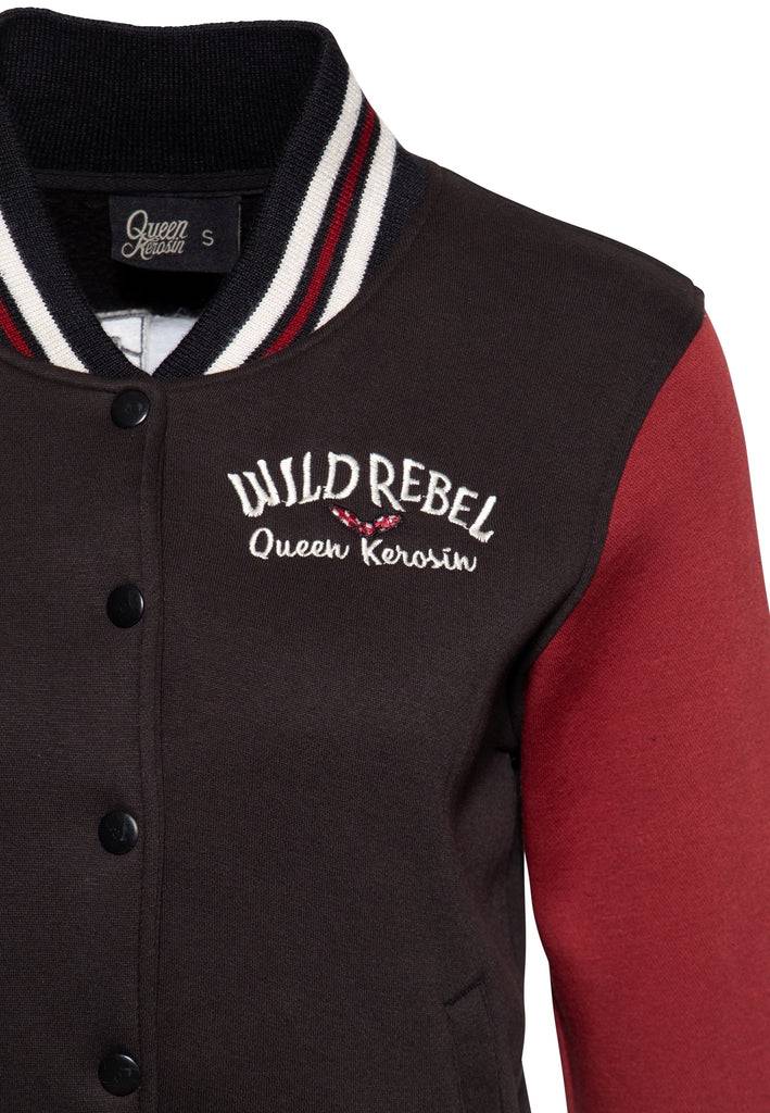 Queen Kerosin College Sweatjacke «Wild Rebel» Clearance-Verkauf