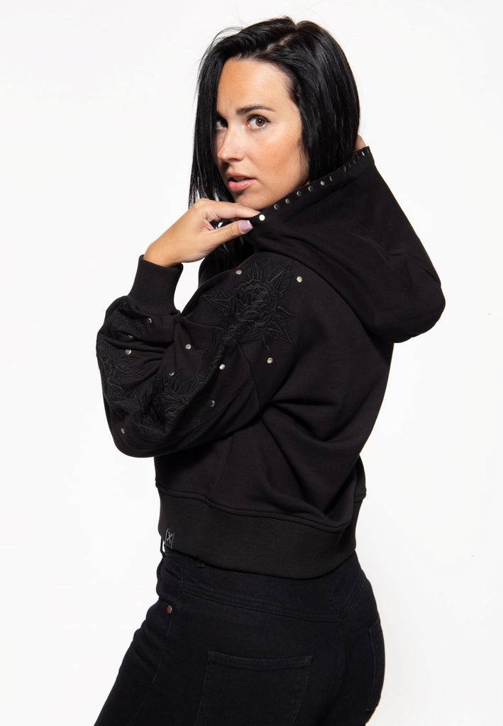 Queen Kerosin Hoodie «Rose Face» Begrenzt auf 3 Tage
