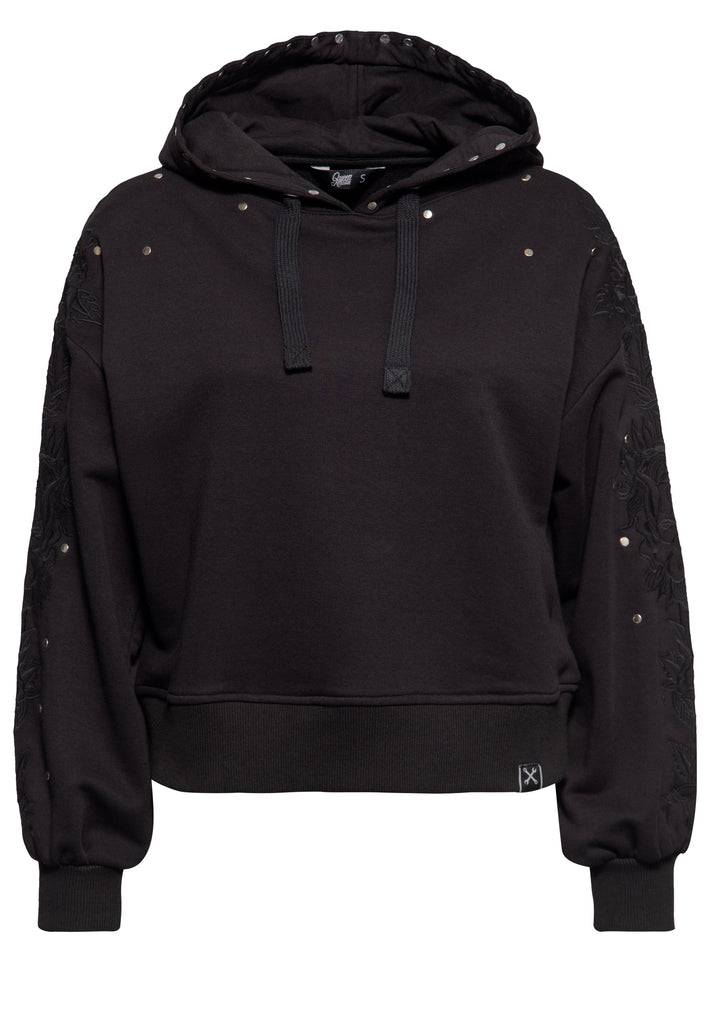 Queen Kerosin Hoodie «Rose Face» Begrenzt auf 3 Tage