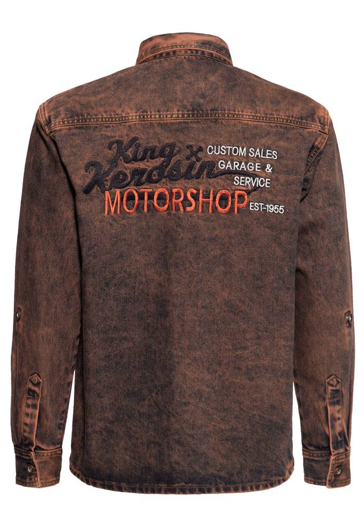 Queen Kerosin Denim Worker Hemd Tint Washed zollfrei