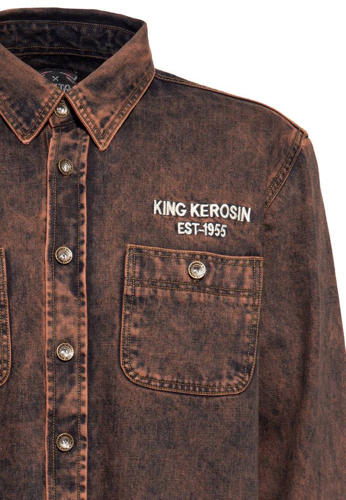 Queen Kerosin Denim Worker Hemd Tint Washed zollfrei