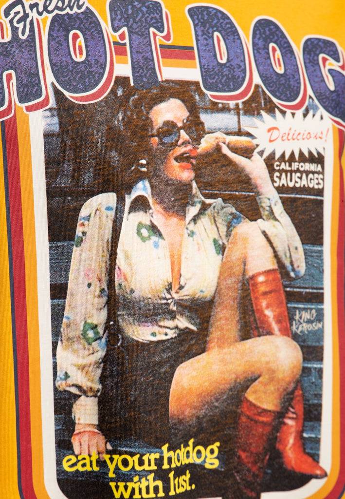 Queen Kerosin Oldschool Ringer T-Shirt «Hot Dog» Fabrikverkauf