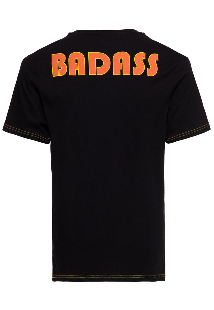 Queen Kerosin Classic Print T-Shirt «Badass» Blitzverkäufe