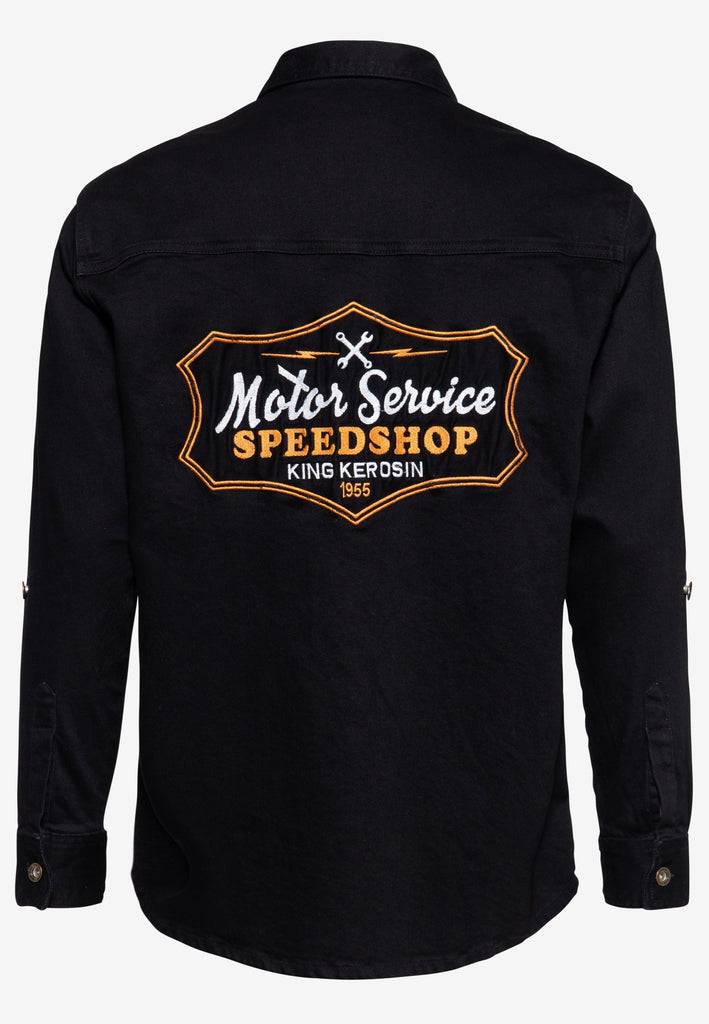 Queen Kerosin Workwear Hemd «Motor Service Speedshop» Großer Ausverkauf