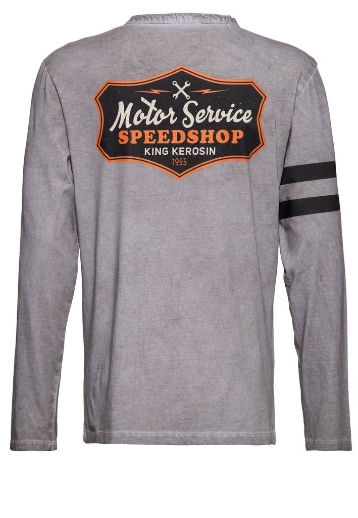 Queen Kerosin Inside Oilwashed Longsleeve «Motor Service Speedshop» Begrenztes Angebot