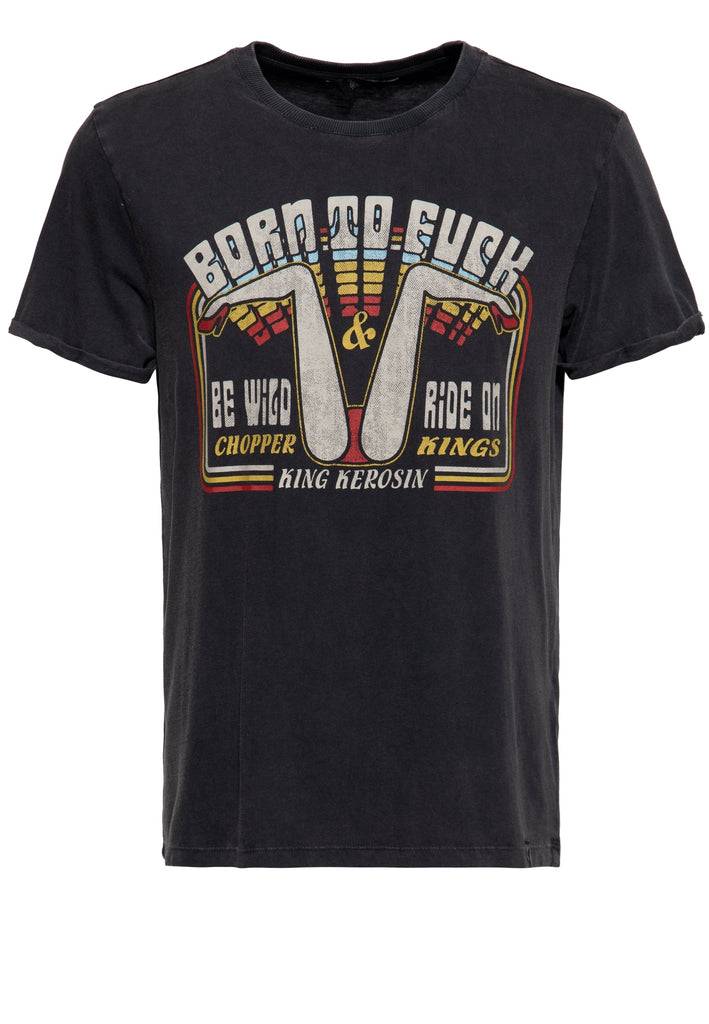 Queen Kerosin Acidwash T-Shirt «Born to fuck» Cyber Monday