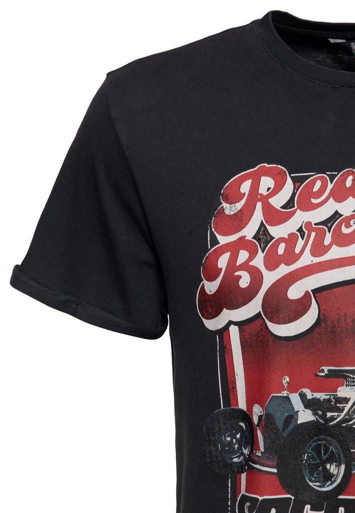 Queen Kerosin Acidwash T-Shirt «Red Baron Long Beach» Weihnachtsangebot