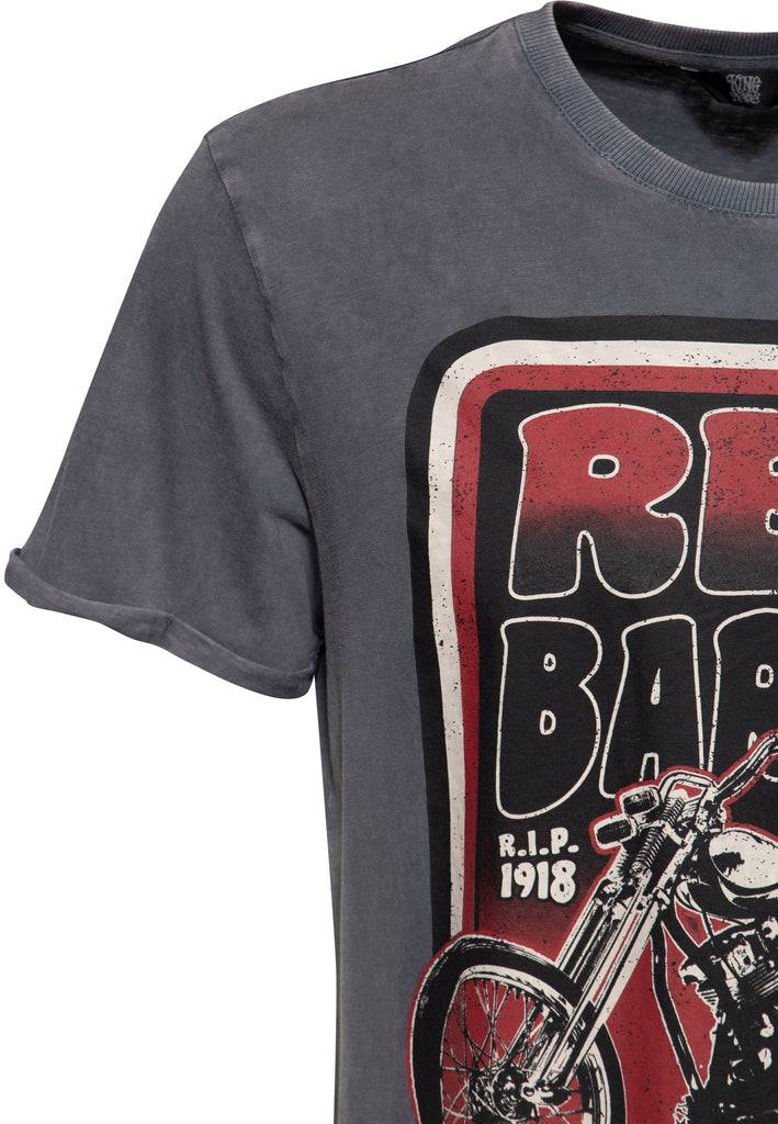 Queen Kerosin Acid washed T-Shirt «Red Baron Speedshop» Osterangebot