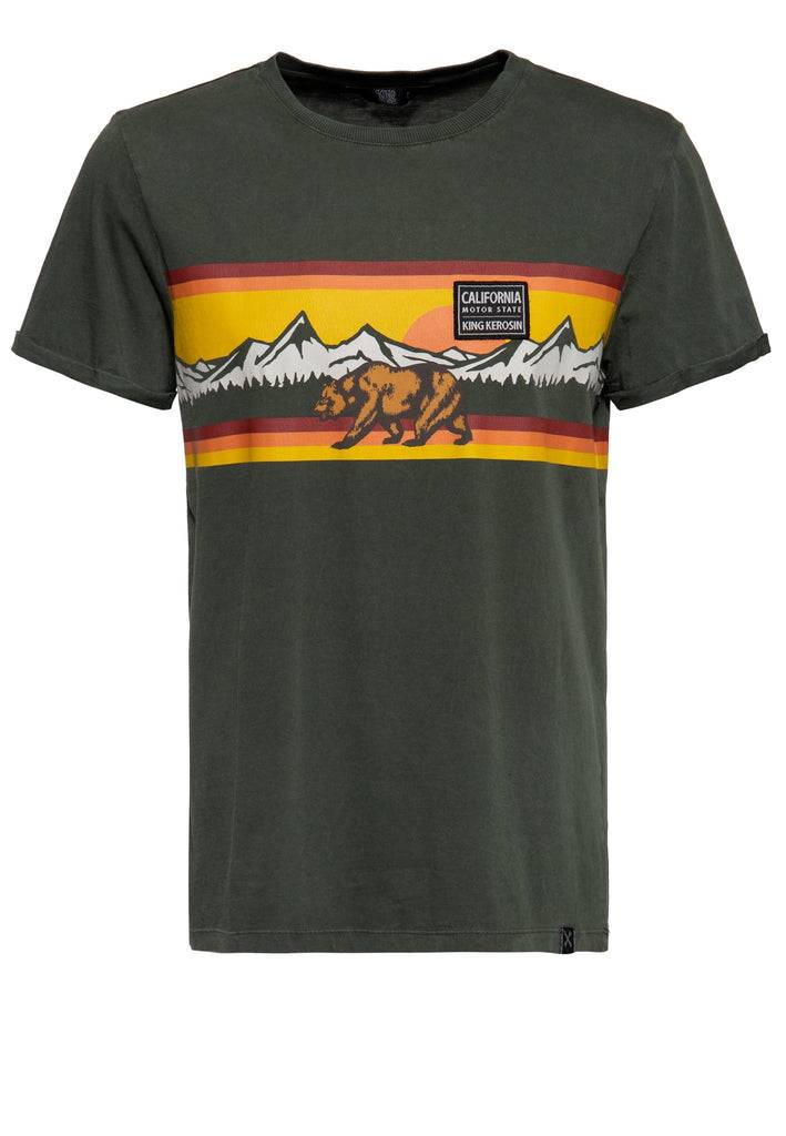 Queen Kerosin Acidwash T-Shirt «CA Bear» Muttertagsangebot