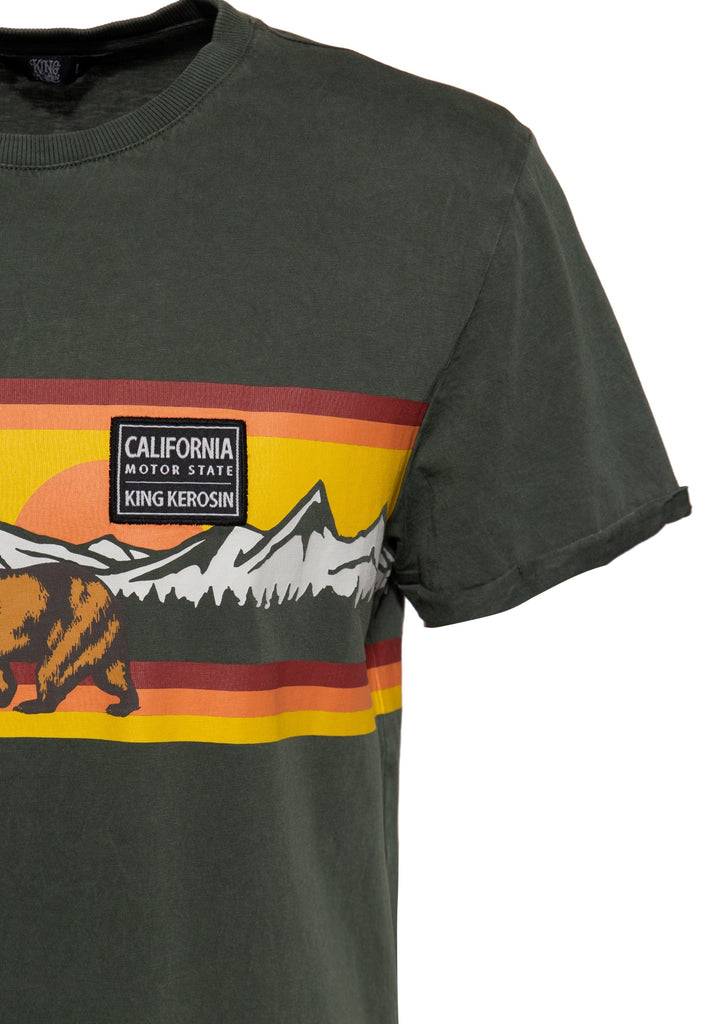 Queen Kerosin Acidwash T-Shirt «CA Bear» Muttertagsangebot