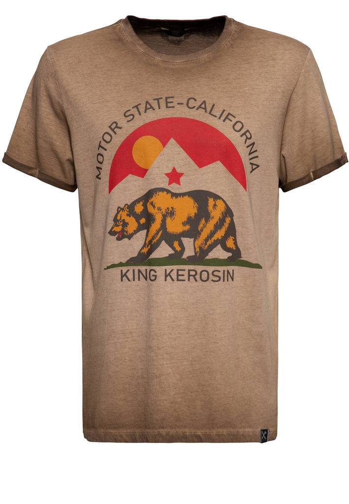 Queen Kerosin Oilwash T-Shirt «Motor State California» Vatertagsangebot