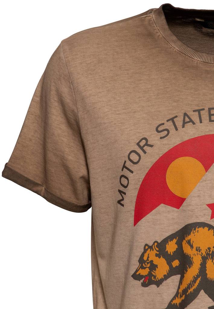 Queen Kerosin Oilwash T-Shirt «Motor State California» Vatertagsangebot