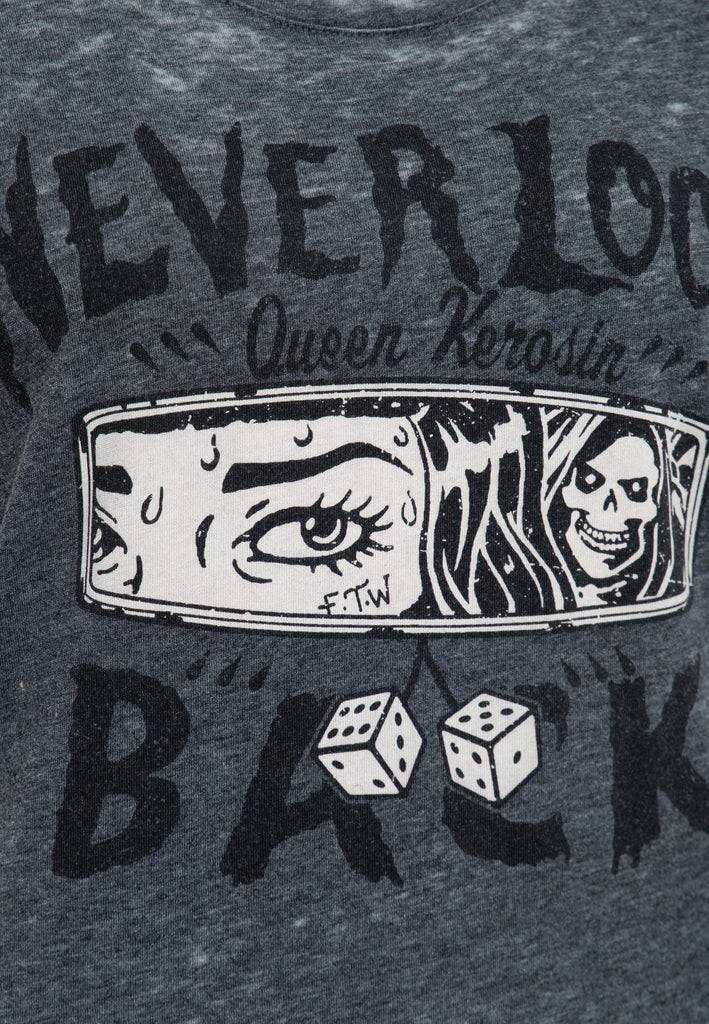 Queen Kerosin T-Shirt Enzyme Wash «Never Look Back» Valentinstagsangebot