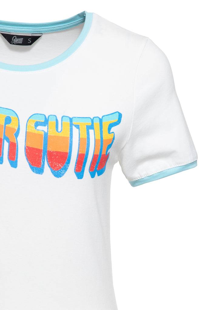 Queen Kerosin Vintage Ringer T-Shirt «Super Cutie» Heißer Verkauf