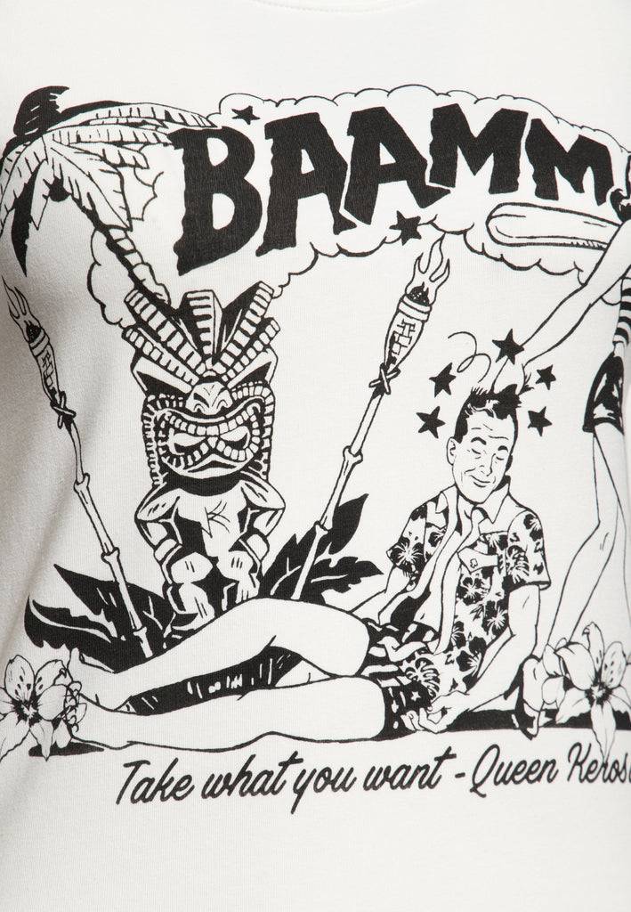 Queen Kerosin Print T-Shirt «Bammm» Zeitlich begrenztes Angebot