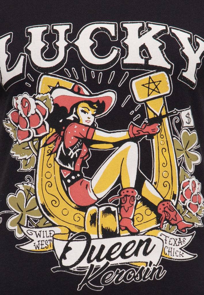 Queen Kerosin Print T-Shirt «Lucky» Bestseller