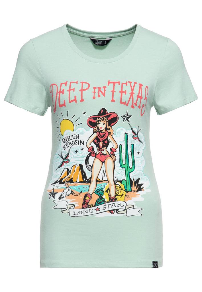 Queen Kerosin Print T-Shirt «Deep in Texas» Sonderangebote