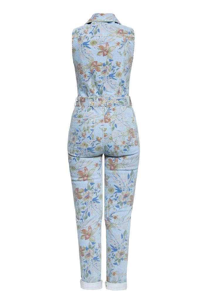 Queen Kerosin Denim Overall mit Allover-Print «Hawaii» Super Sparpreis