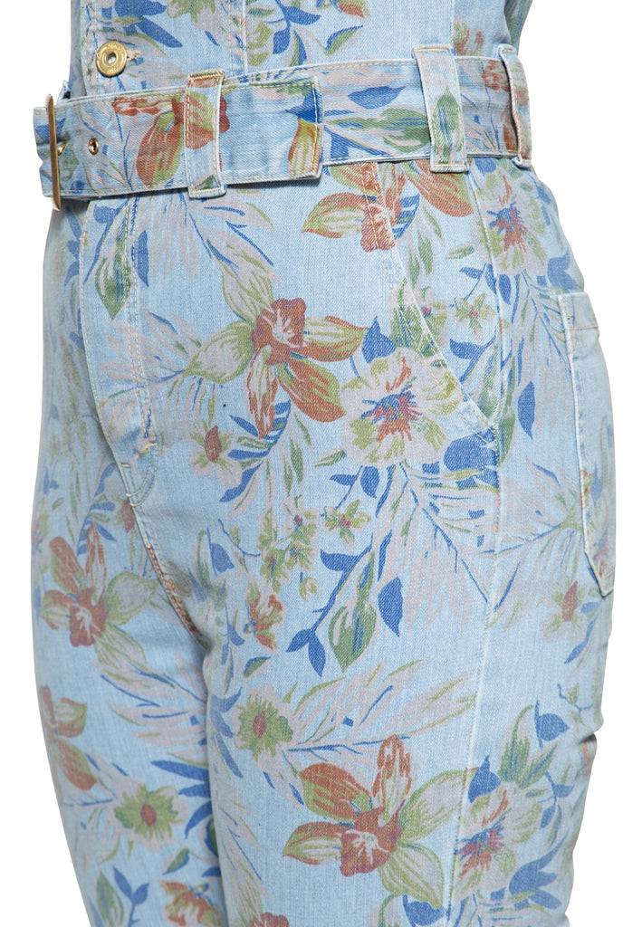 Queen Kerosin Denim Overall mit Allover-Print «Hawaii» Super Sparpreis