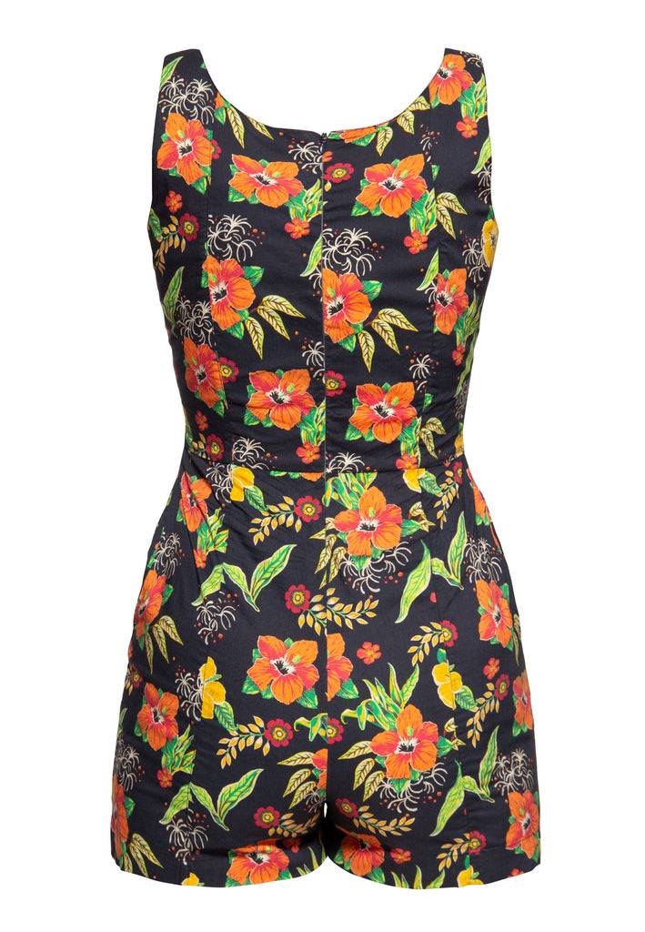 Queen Kerosin Jumpsuit «Hibiskus Black» Begrenzte Freigabe
