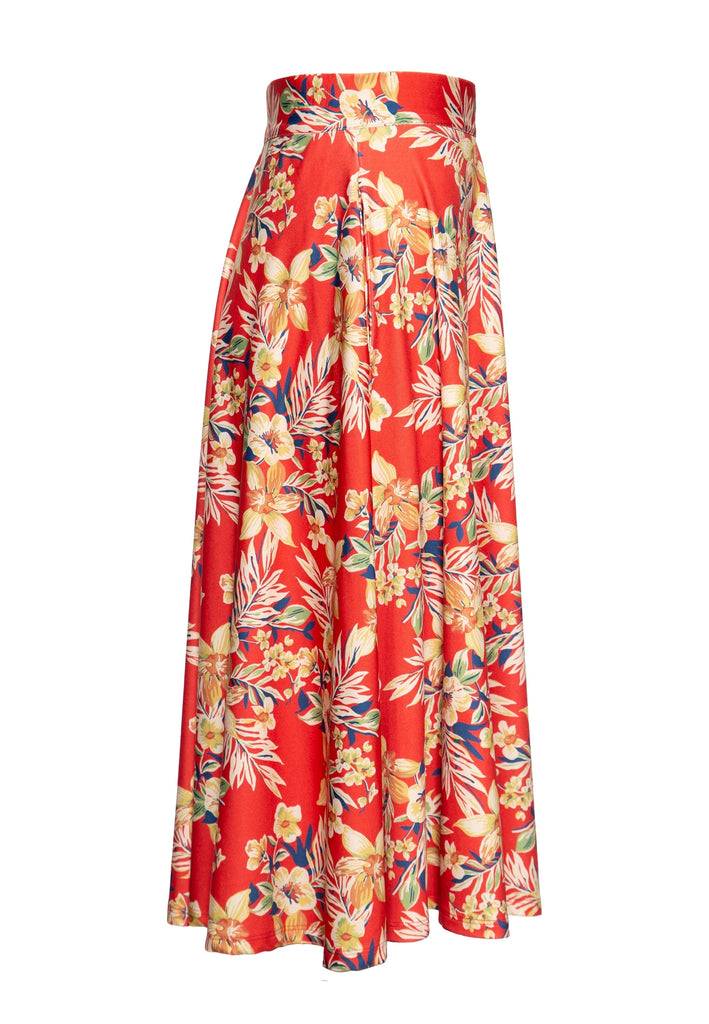 Queen Kerosin Swing Rock mit tropischen All-over-Print «Hawaii Red» Neueste Stile