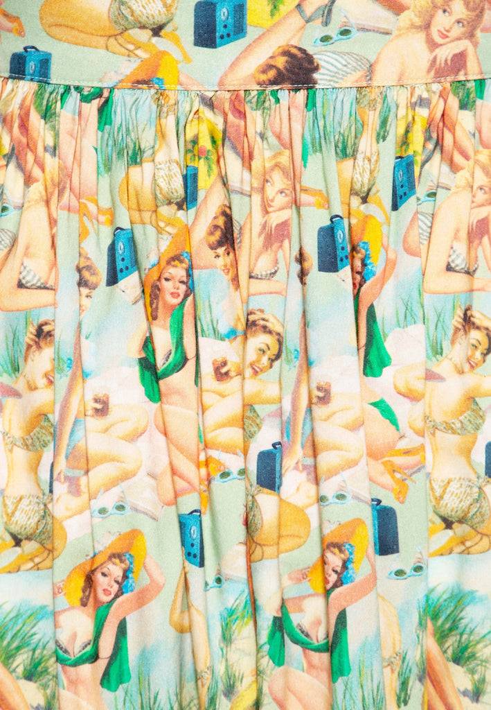 Queen Kerosin Swing Wickelrock mit Pin-Up All-Over-Print «Pin-Up» Zeitbegrenzte Promotion