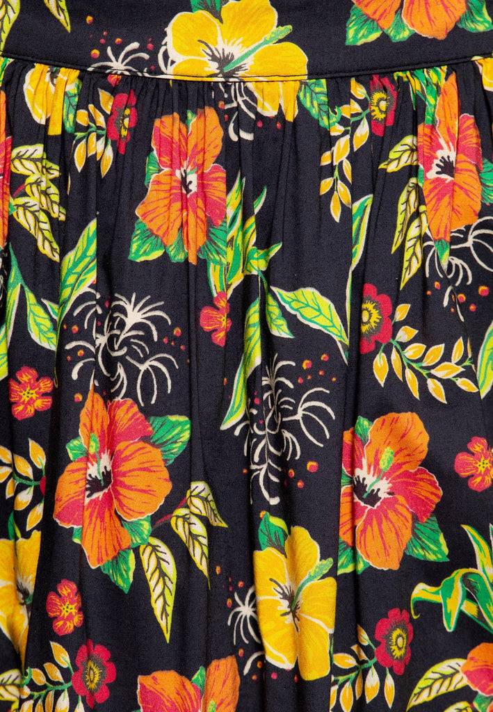 Queen Kerosin Swing Wickelrock «Hibiskus» Bis zu 50% Rabatt