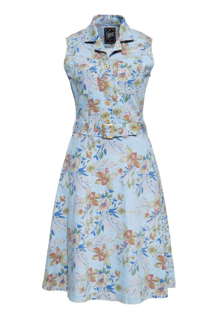 Queen Kerosin Denim Workwear Swing Kleid «Hawaii» Bis zu 60% Rabatt