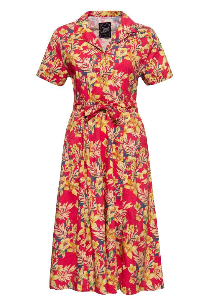 Queen Kerosin Swing Kleid «Hawaii Red»