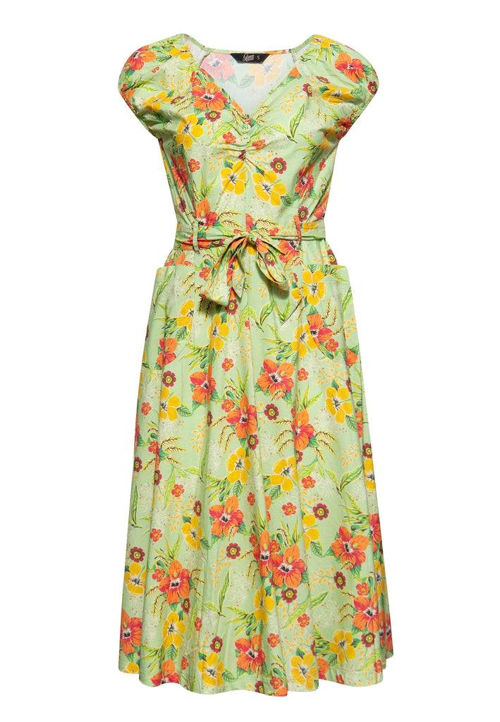 Queen Kerosin Swing Kleid «Hibiskus» 50% Rabatt mit kostenlosem Versand