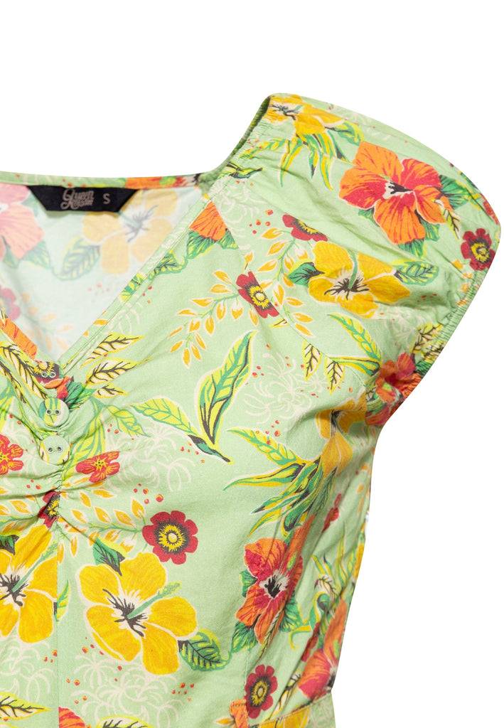 Queen Kerosin Swing Kleid «Hibiskus» 50% Rabatt mit kostenlosem Versand