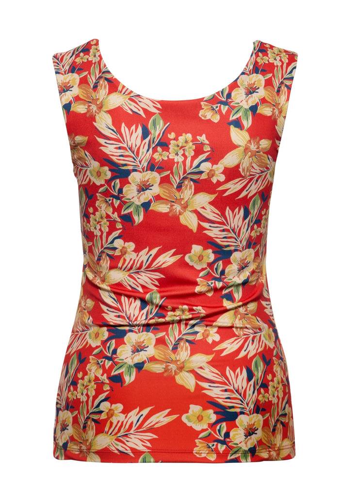 Queen Kerosin Trägertop mit tropischem All-Over-Print «Hawaii Red» Outlet