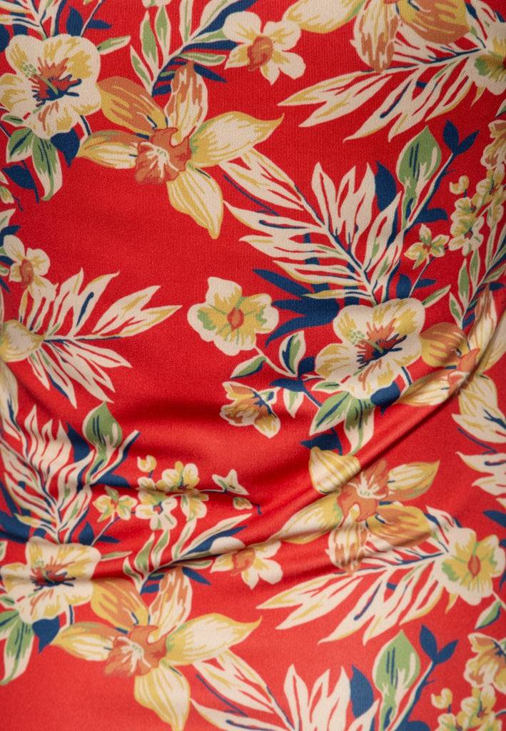 Queen Kerosin Trägertop mit tropischem All-Over-Print «Hawaii Red» Outlet