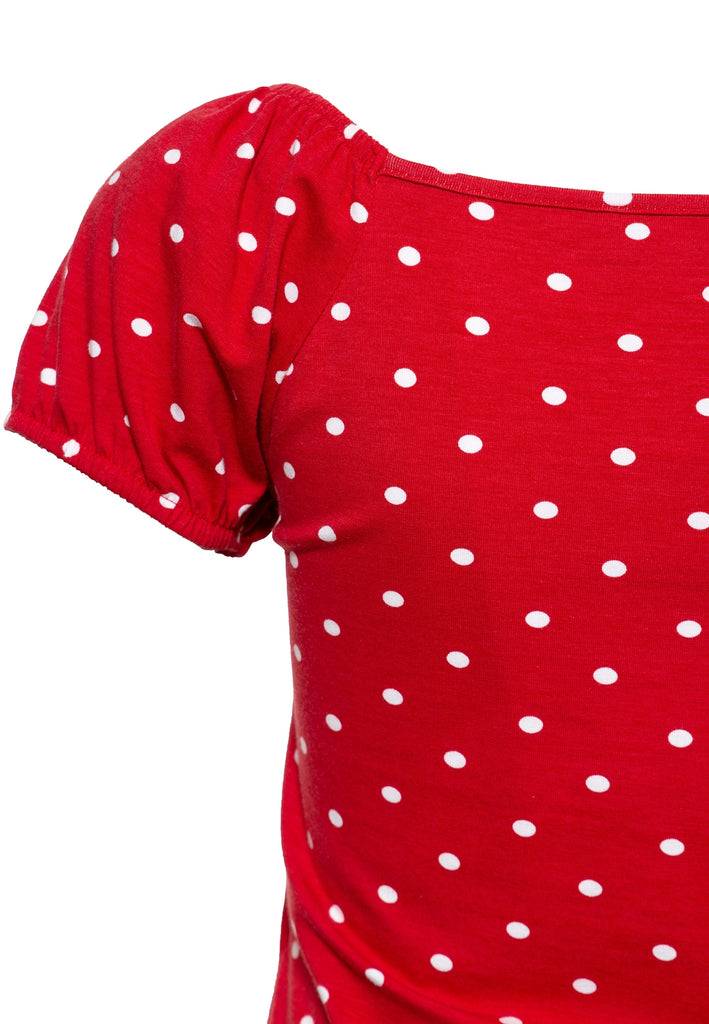 Queen Kerosin Top mit Polka-Dots Auslauf