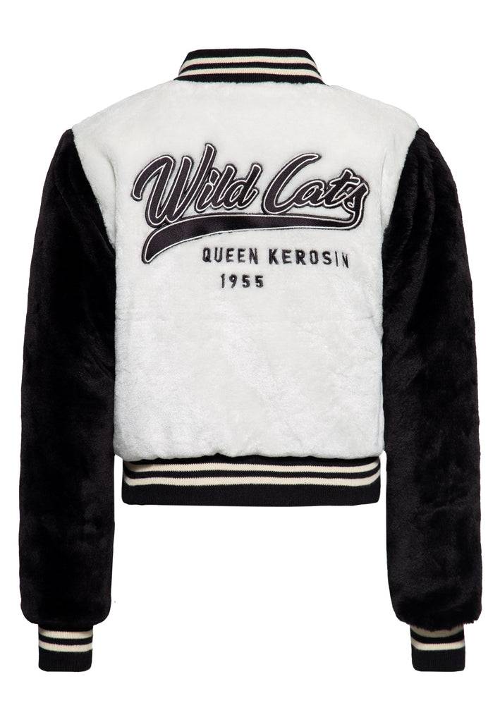 Queen Kerosin College Fake-Fur Jacke «Wild Cats» Begrenztes Angebot