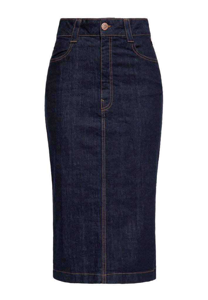 Queen Kerosin Denim Workwear Pencil Rock «Cinch Back» Vatertagsangebot