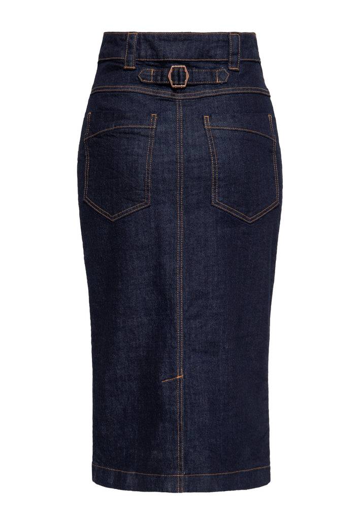 Queen Kerosin Denim Workwear Pencil Rock «Cinch Back» Vatertagsangebot
