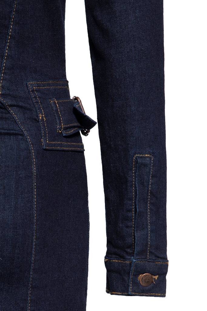 Queen Kerosin Denim Workwear Pencil Kleid Neueste Mode