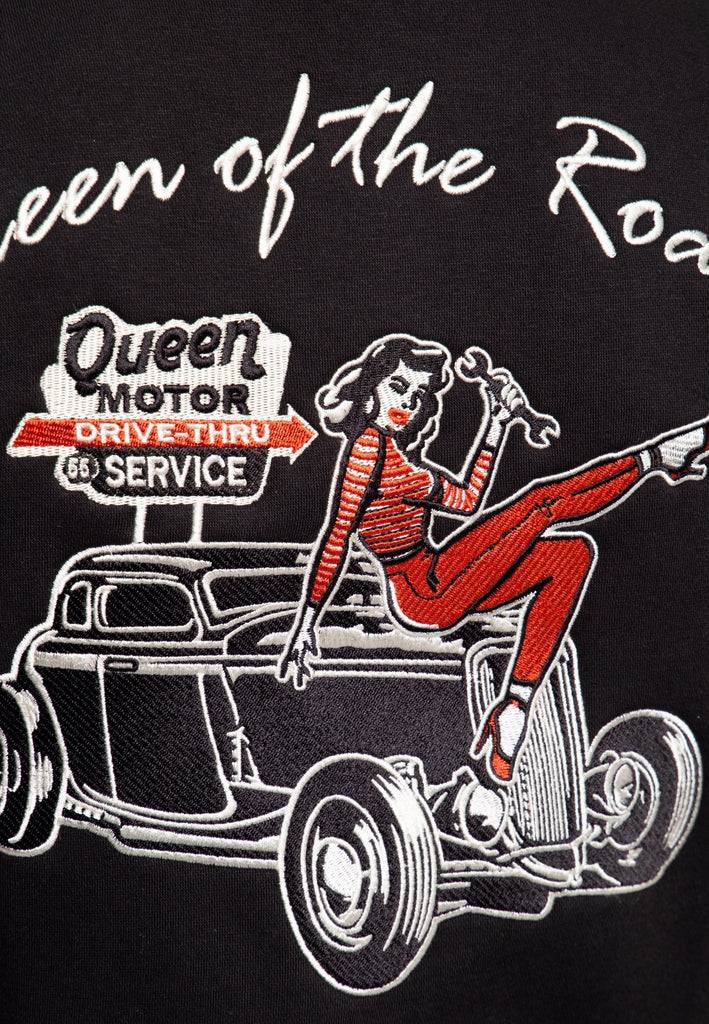 Queen Kerosin College Sweatjacke «Queen of the Road» Räumungsverkauf