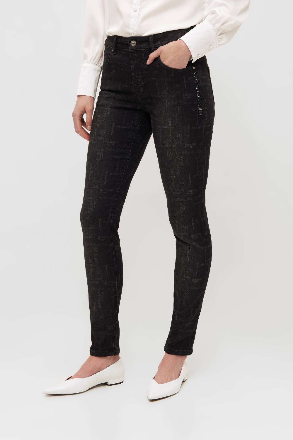 ﻿Raffaello Rossi 5-Pocket Skinny lang Mid Waist gemustert: AMAL L